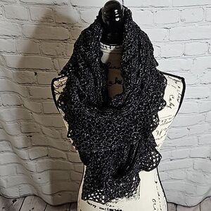 Cato Black/Silver Stretch Infinity Scarf